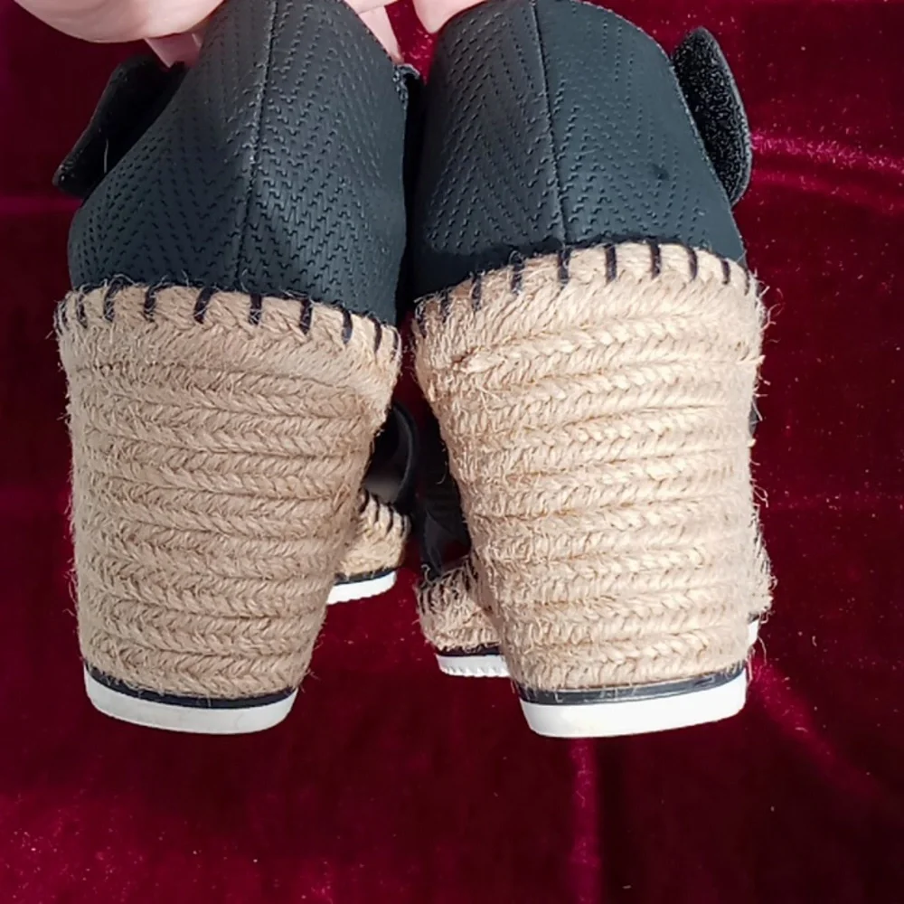 Dr Scholls "Vacay" Strappy Jute Wedge Size 8 Black - Picture 8 of 10